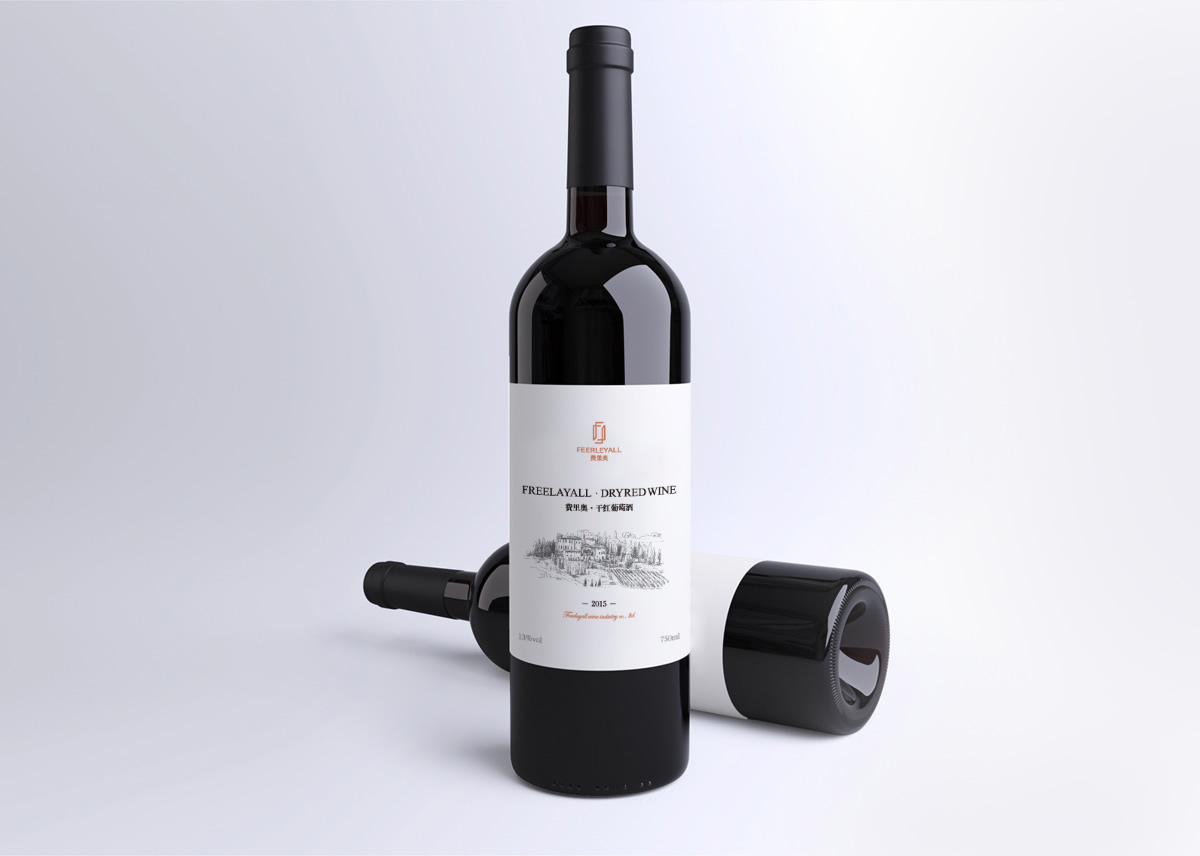 費里奧紅酒品牌標志設計,費里奧紅酒瓶貼設計,費里奧紅酒包裝設計,費里奧品牌設計,高端紅酒包裝設計